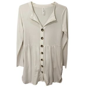 Zenana Premium Cream off white Cardigan /dress -size small